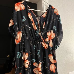 Navy Floral Torrid Shirt